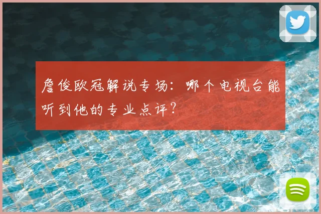 詹俊欧冠解说专场：哪个电视台能听到他的专业点评？